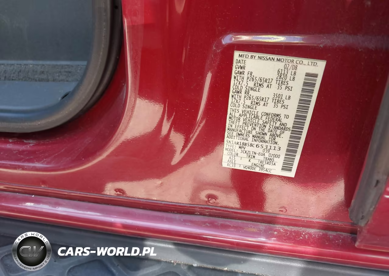 2008 Nissan Pathfinder Se VIN:5N1AR18B58C653113 - 9