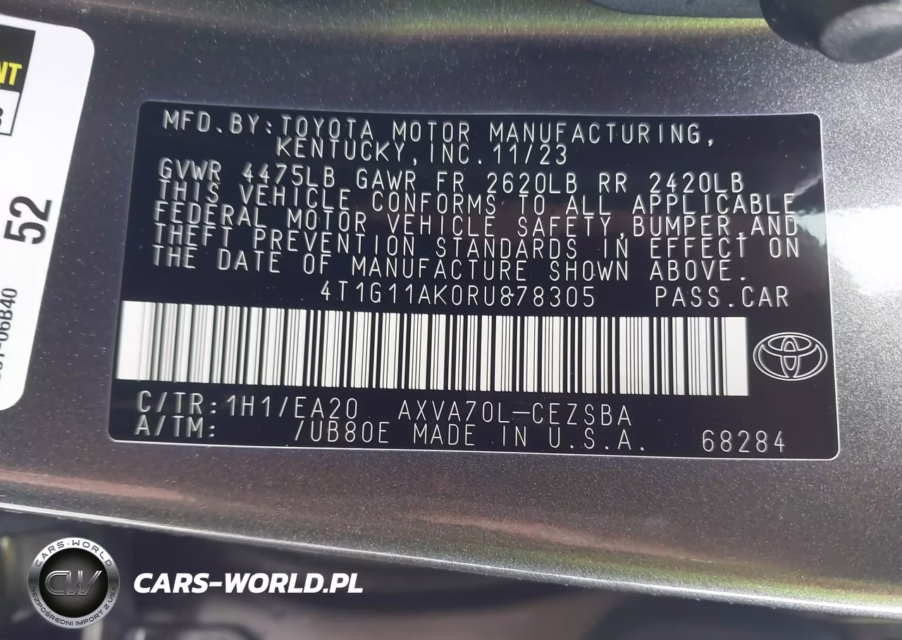 2024 Toyota Camry Se VIN:4T1G11AK0RU878305 - 9