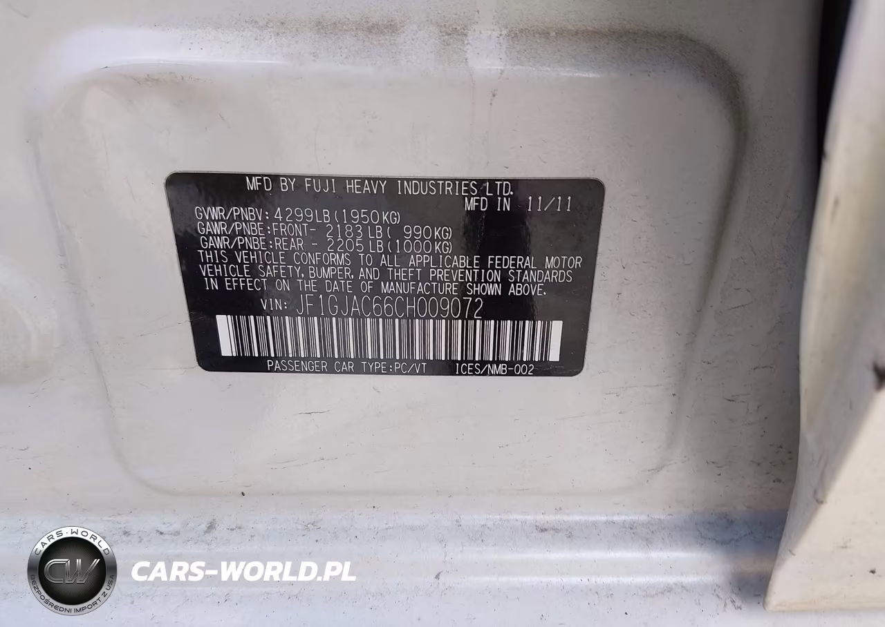 2012 Subaru Impreza 2.0I Premium VIN:JF1GJAC66CH009072 - 9