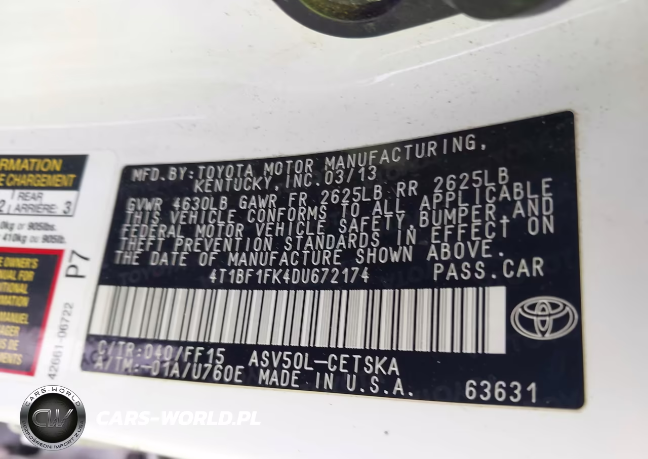 2013 Toyota Camry Se VIN:4T1BF1FK4DU672174 - 9