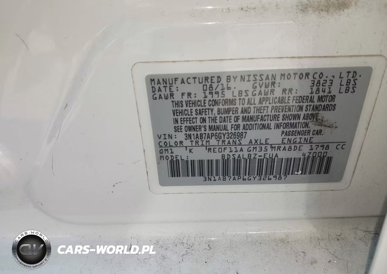 2016 Nissan Sentra S VIN:3N1AB7AP6GY326987 - 9
