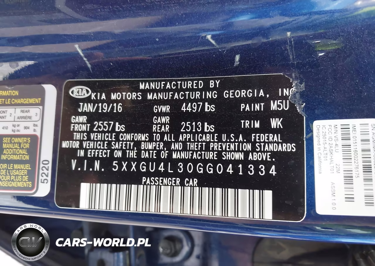 2016 Kia Optima Ex VIN:5XXGU4L30GG041334 - 9