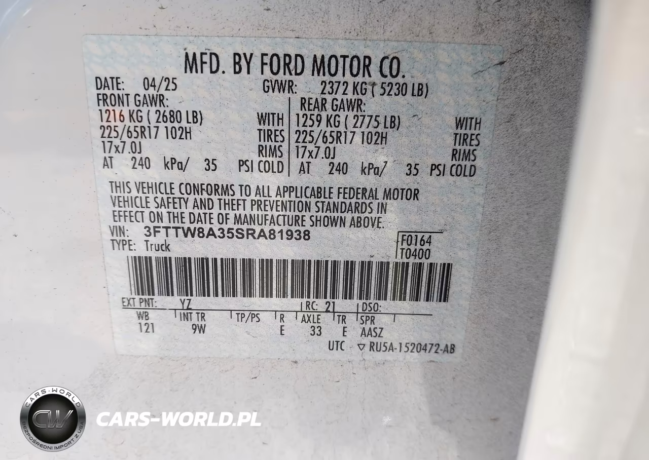 2025 Ford Maverick Xl VIN:3FTTW8A35SRA81938 - 9