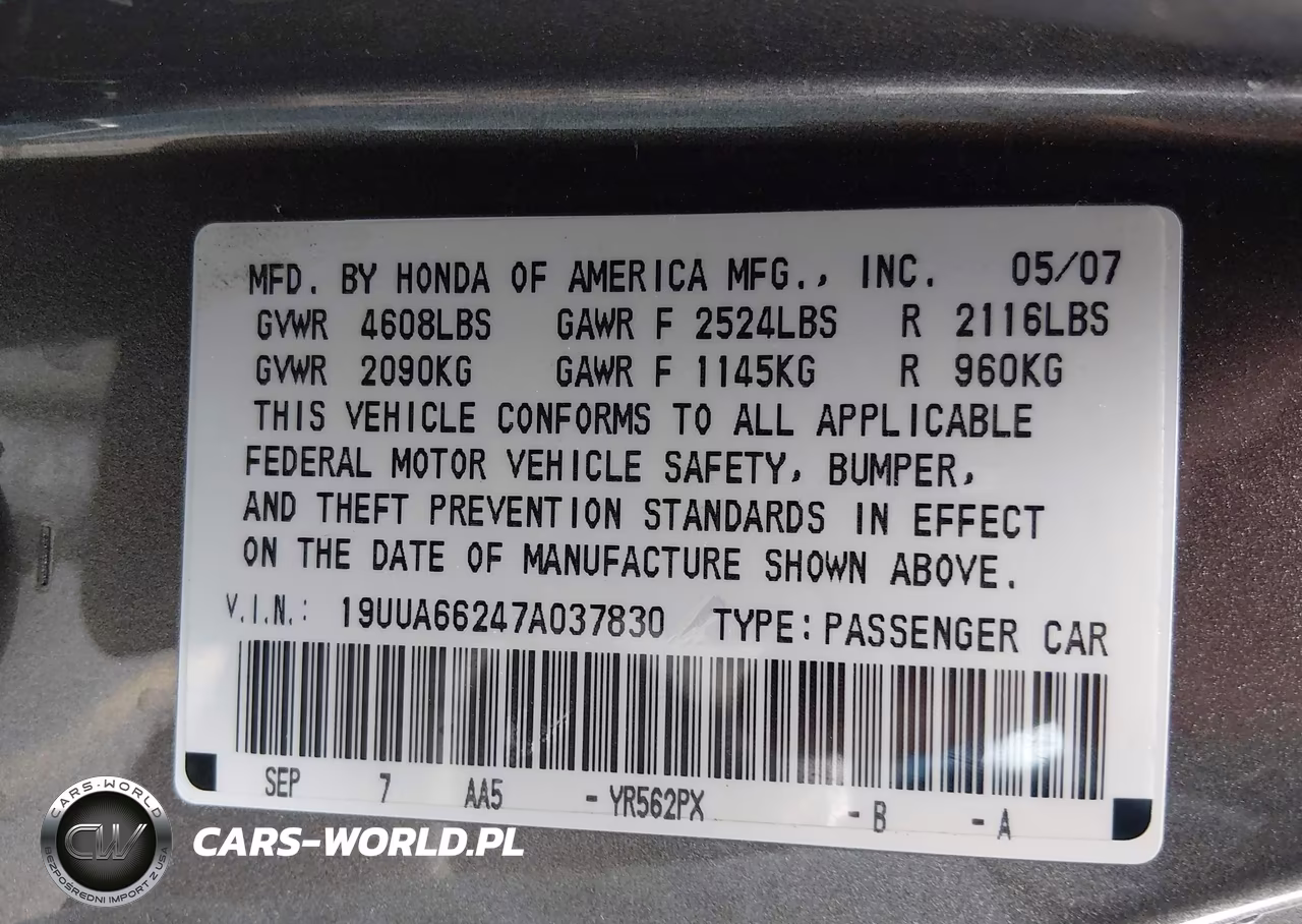 2007 Acura Tl 3.2 VIN:19UUA66247A037830 - 9