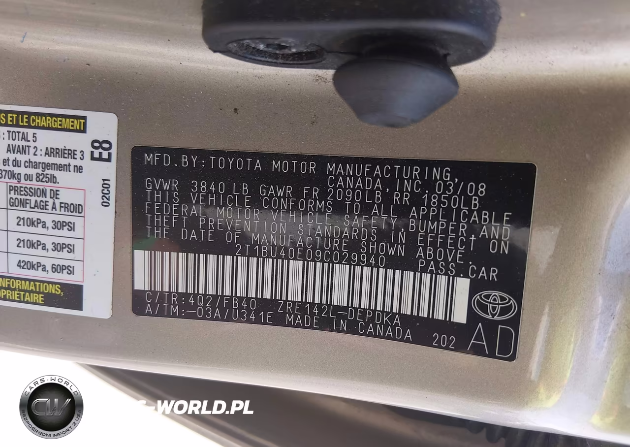 2009 Toyota Corolla Le VIN:2T1BU40E09C029940 - 9