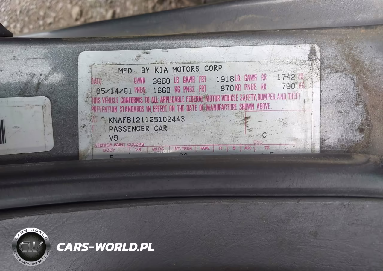 2002 Kia Spectra Ls VIN:KNAFB121125102443 - 9