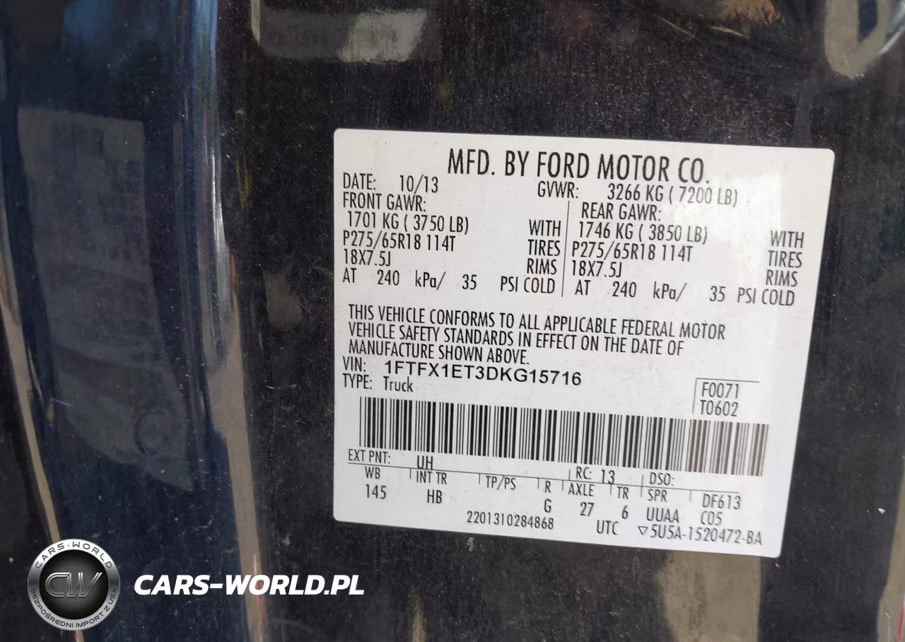 2013 Ford F-150 Lariat VIN:1FTFX1ET3DKG15716 - 9
