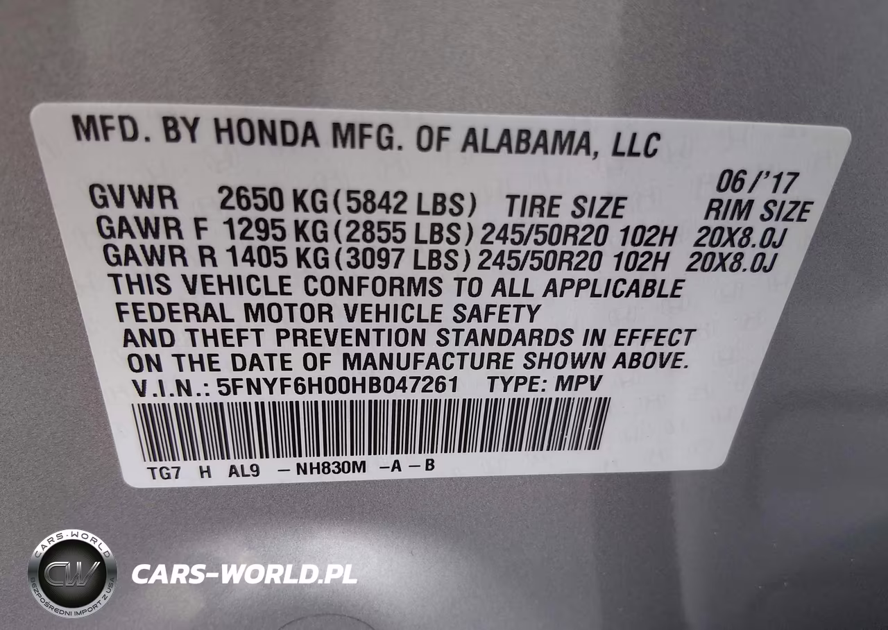 2017 Honda Pilot Elite VIN:5FNYF6H00HB047261 - 9