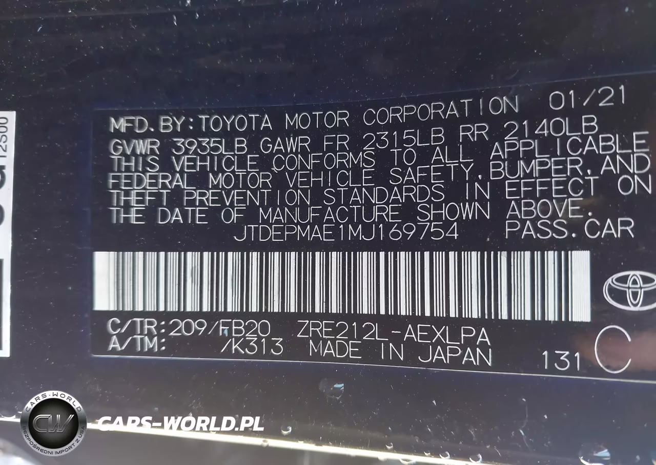 2021 Toyota Corolla Le VIN:JTDEPMAE1MJ169754 - 9