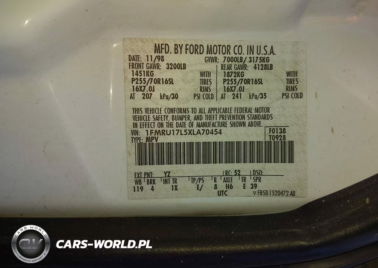 1999 Ford Expedition Eddie Bauer-Xlt VIN:1FMRU17L5XLA70454 - 9