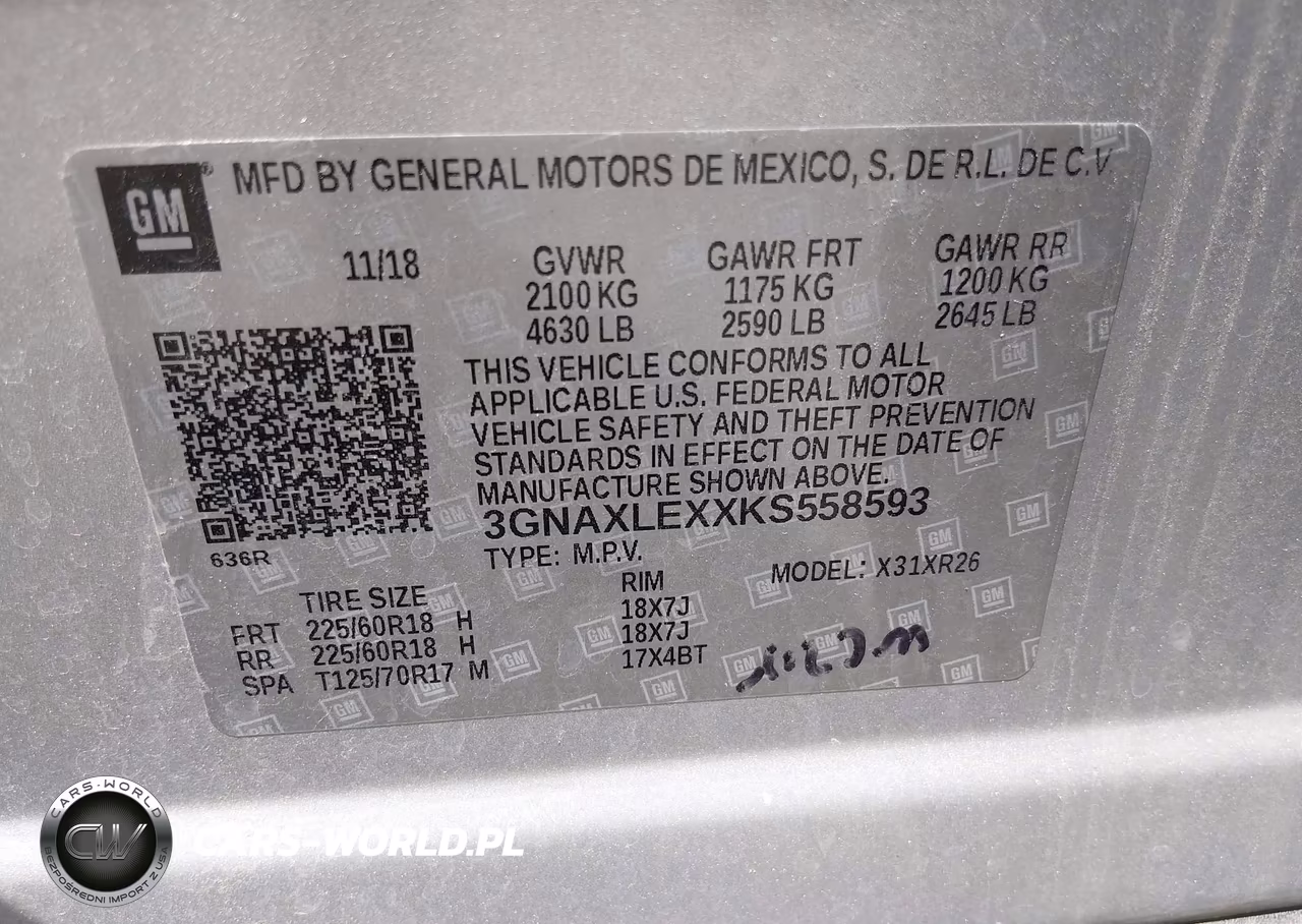 2019 Chevrolet Equinox Lt VIN:3GNAXLEXXKS558593 - 9