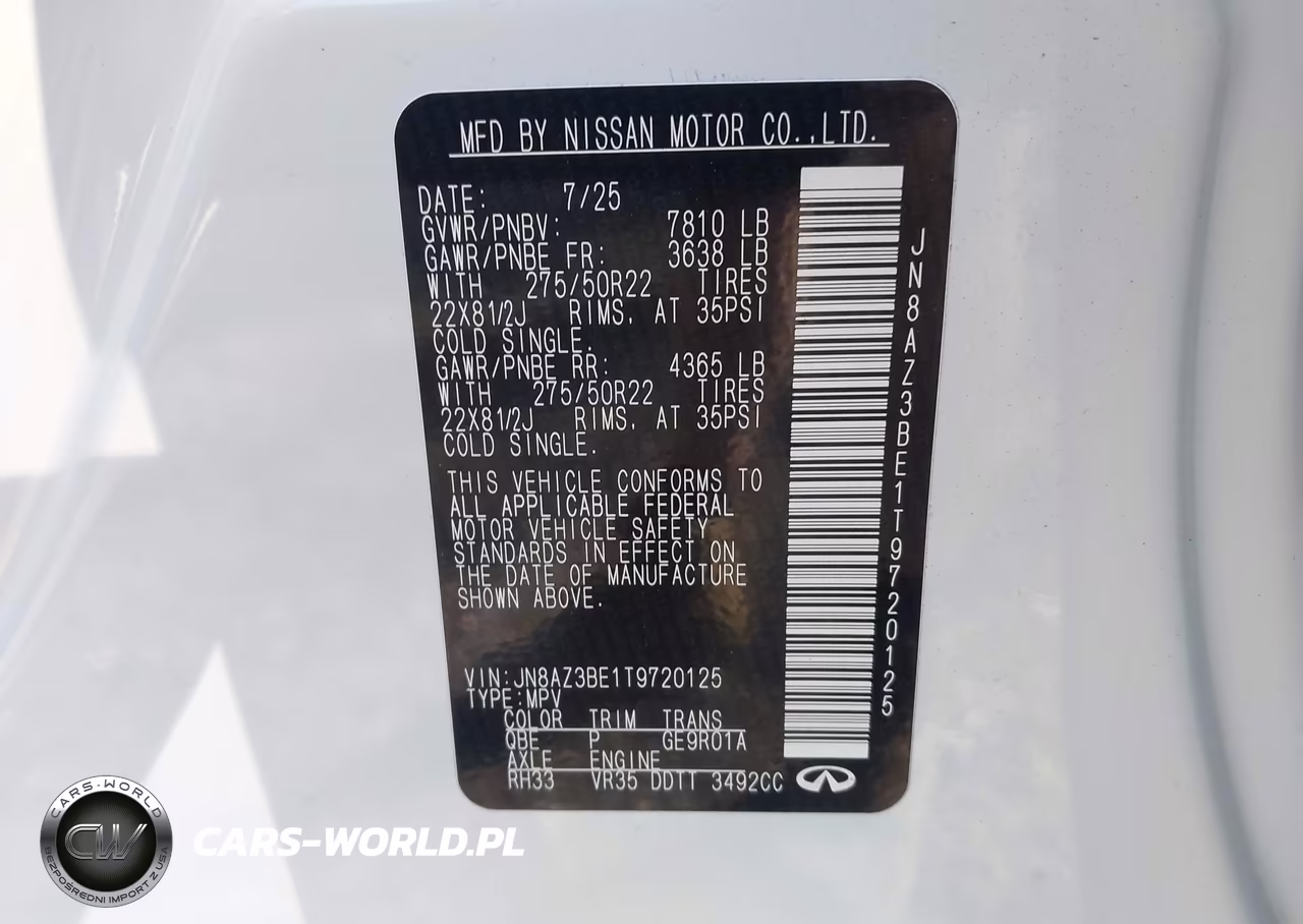 2026 Infiniti Qx80 Luxe Awd VIN:JN8AZ3BE1T9720125 - 9