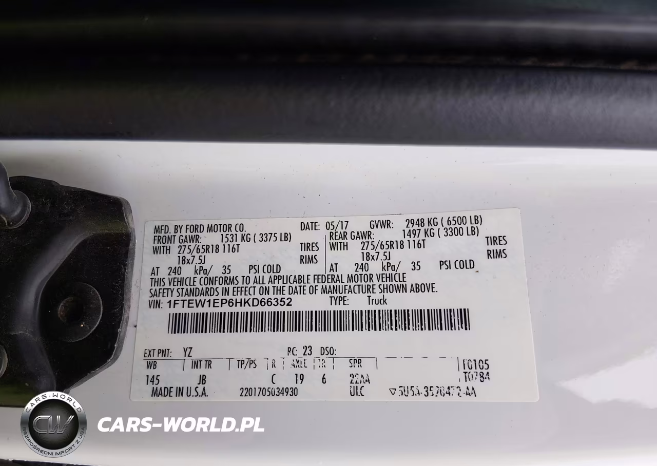 2017 Ford F-150 Xlt VIN:1FTEW1EP6HKD66352 - 9