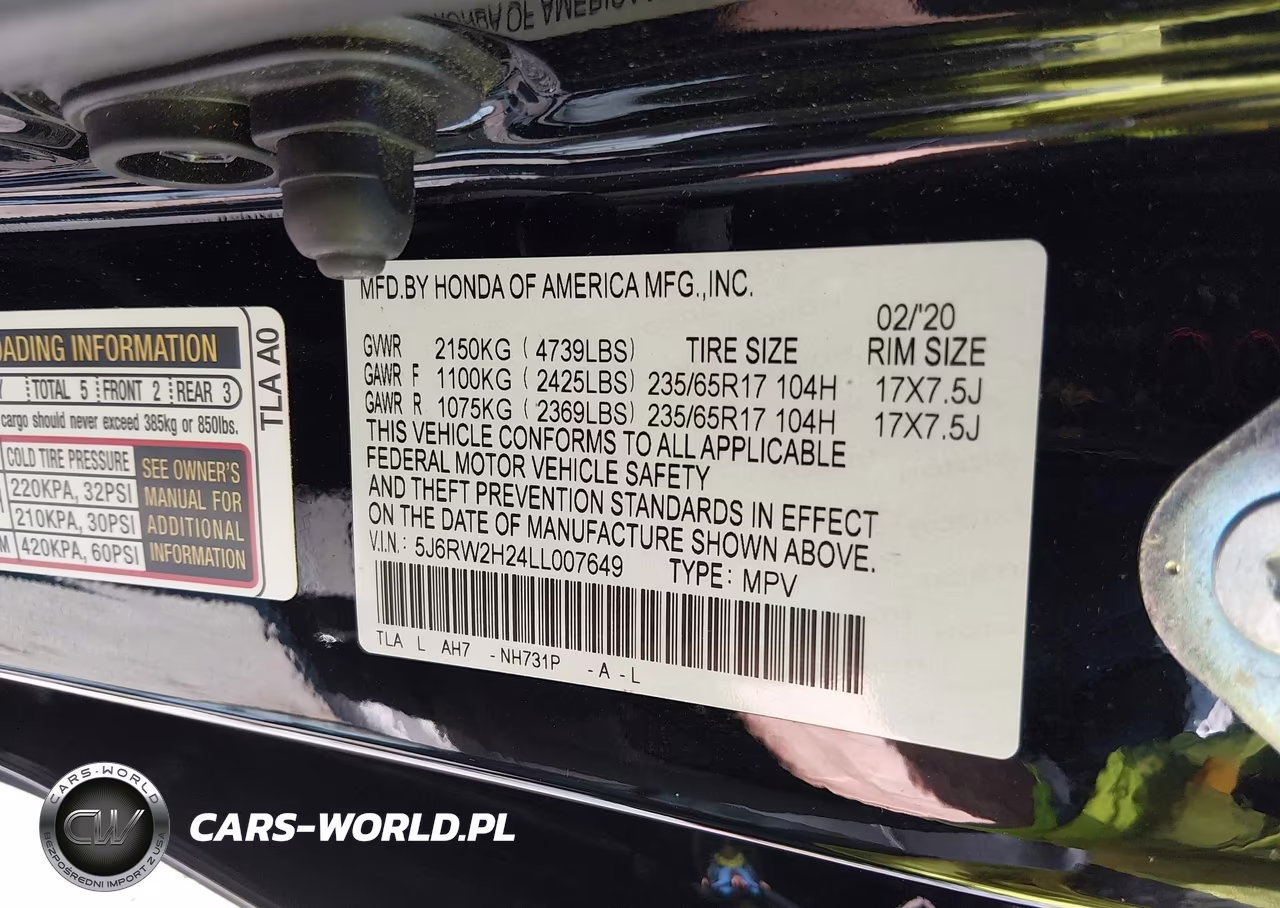 2020 Honda Cr-V Awd Lx VIN:5J6RW2H24LL007649 - 9