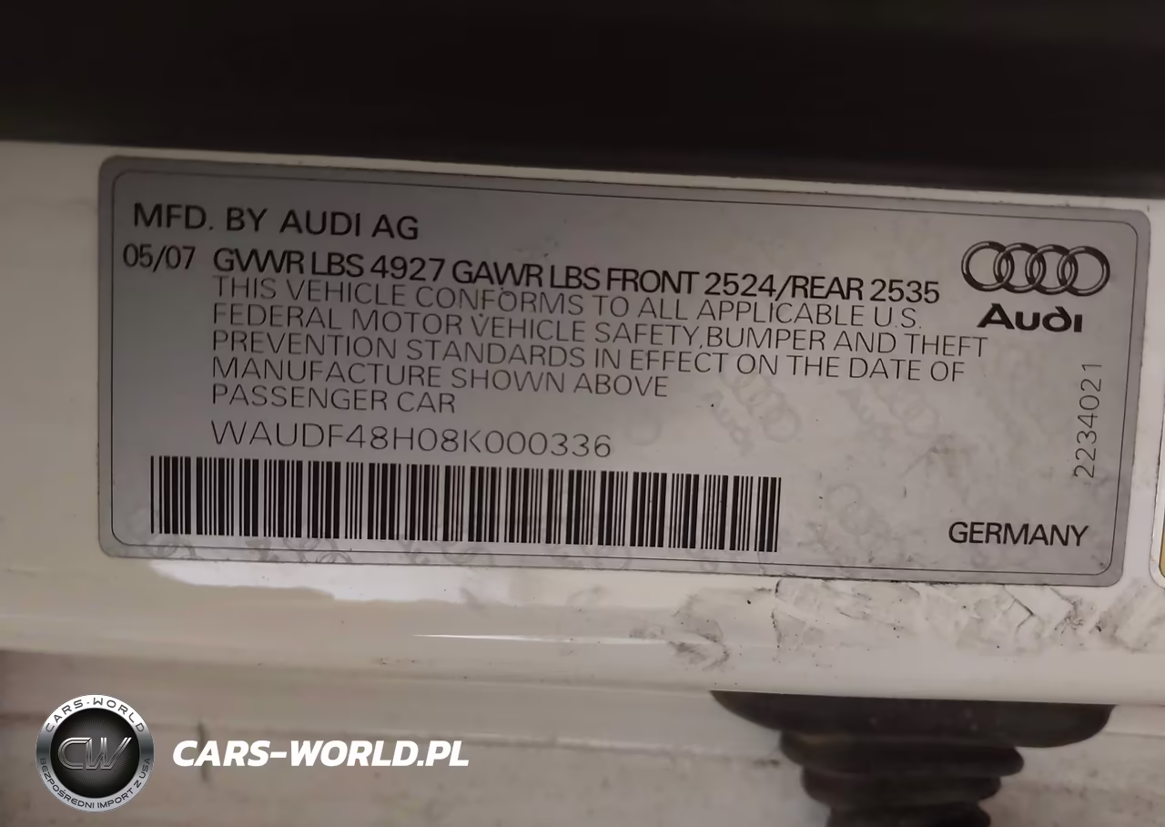 2008 Audi A4 2.0T VIN:WAUDF48H08K000336 - 9