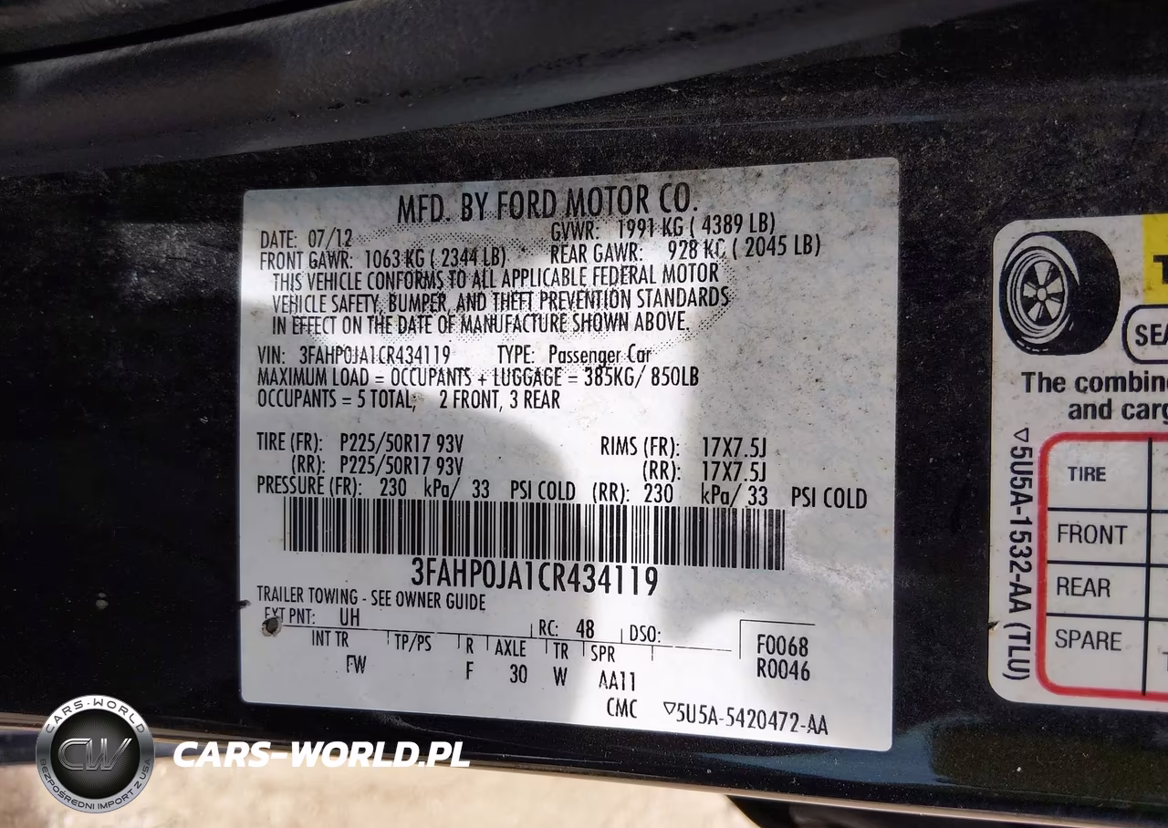 2012 Ford Fusion Sel VIN:3FAHP0JA1CR434119 - 9