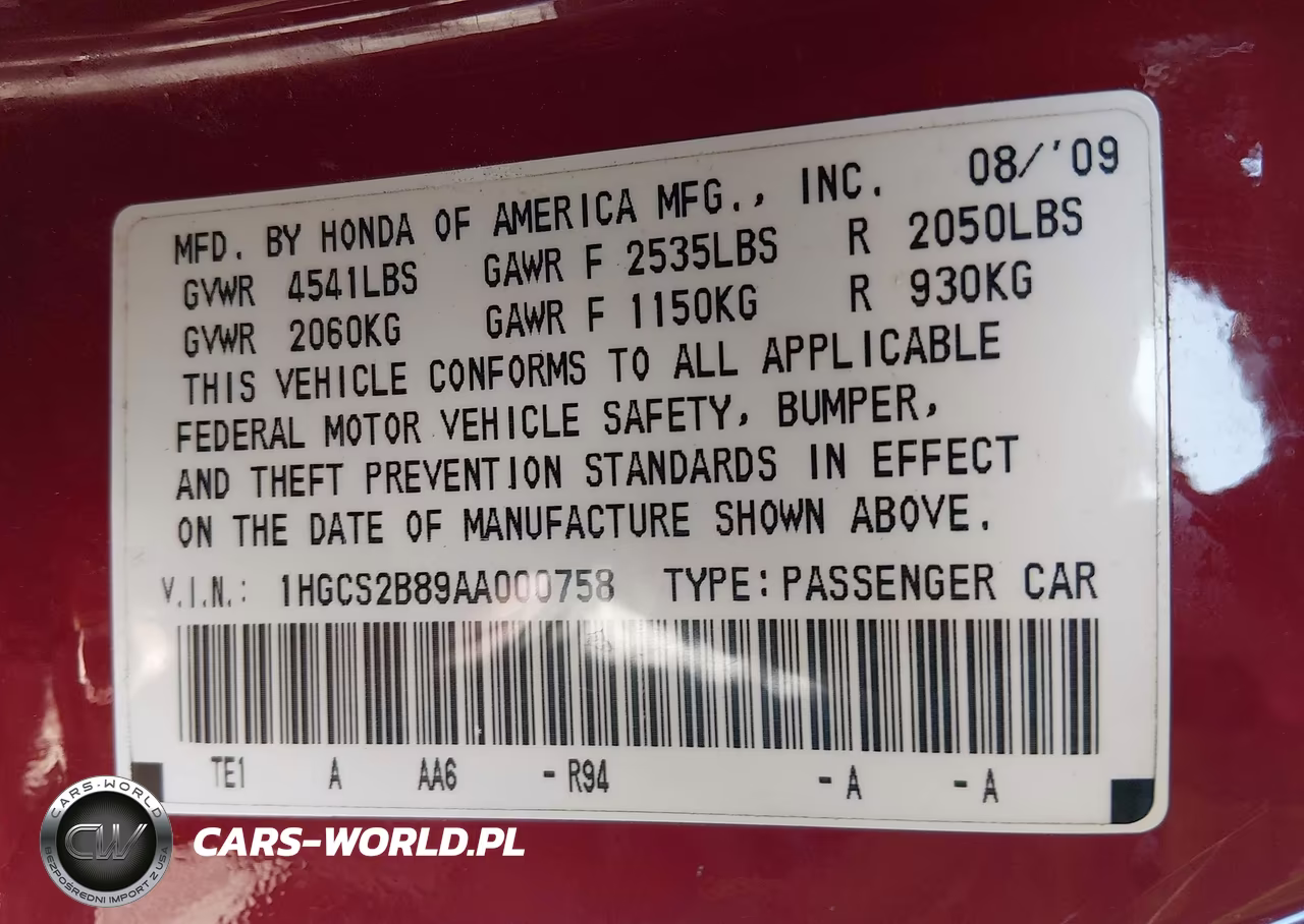 2010 Honda Accord 3.5 Ex-L VIN:1HGCS2B89AA000758 - 9