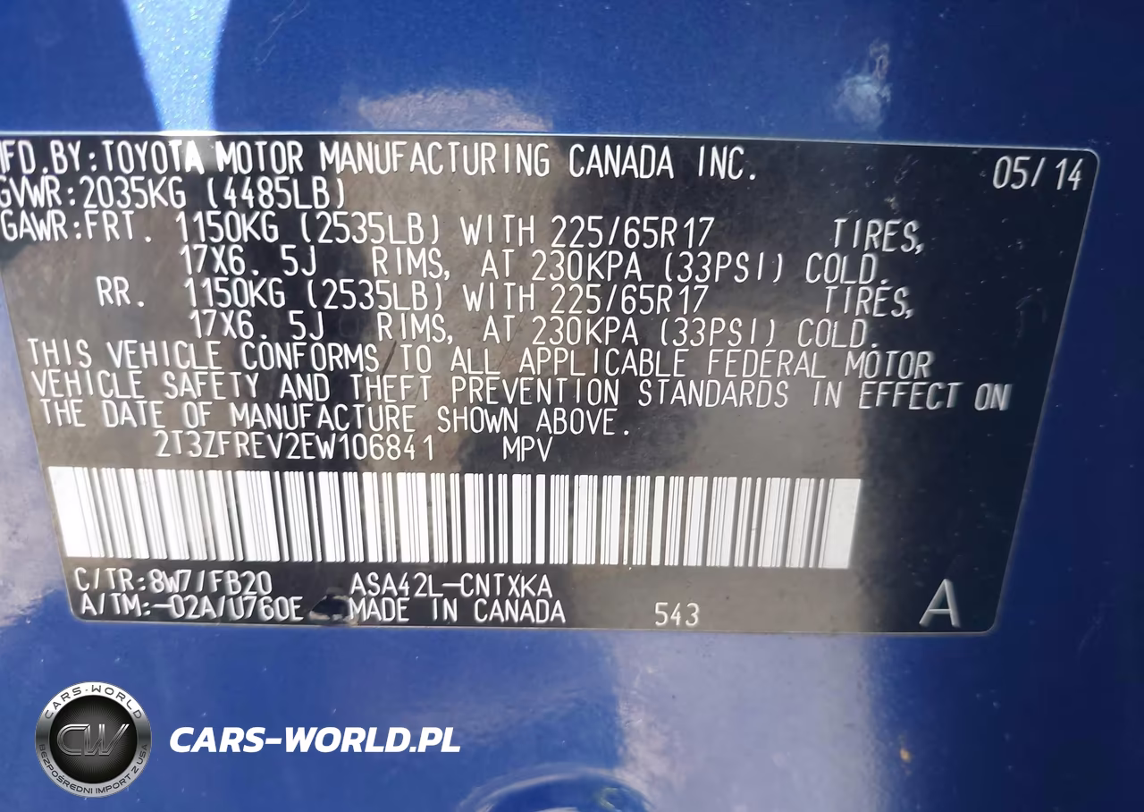 2014 Toyota Rav4 Le VIN:2T3ZFREV2EW106841 - 9