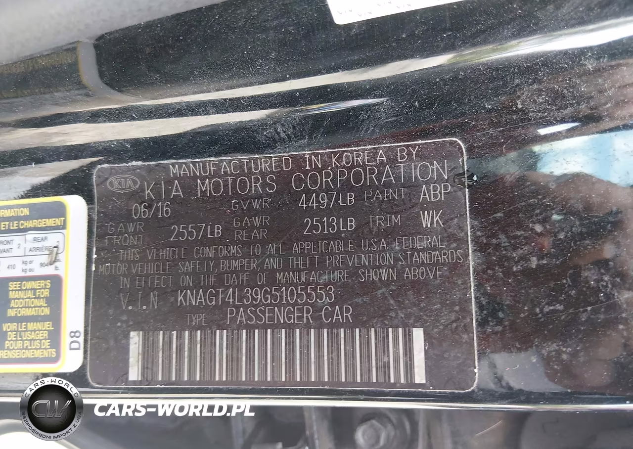 2016 Kia Optima Lx VIN:KNAGT4L39G5105553 - 9