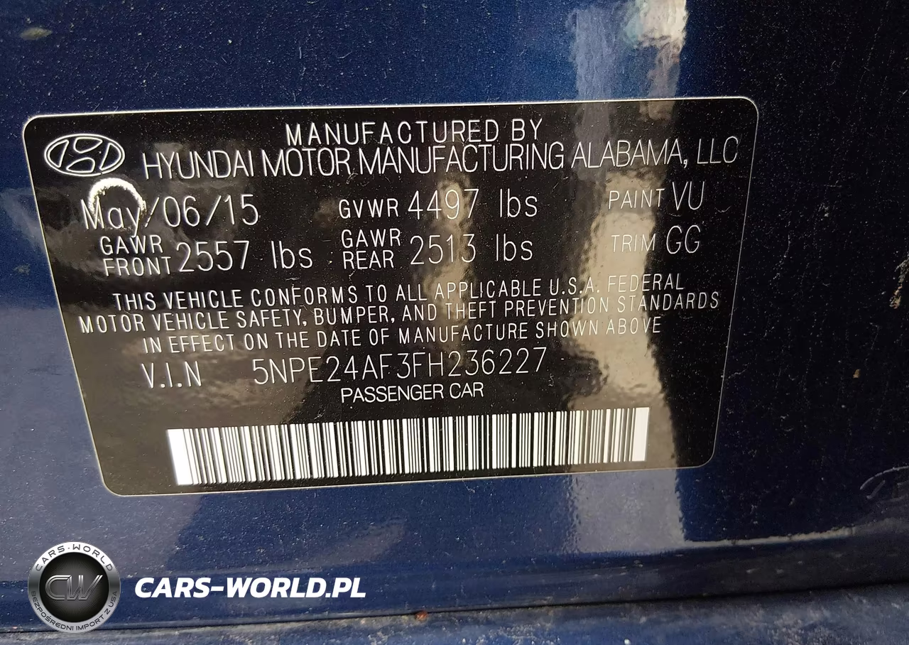 2015 Hyundai Sonata Se VIN:5NPE24AF3FH236227 - 9