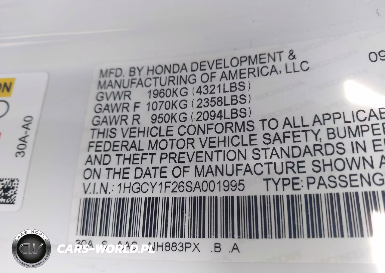 2025 Honda Accord Lx VIN:1HGCY1F26SA001995 - 9