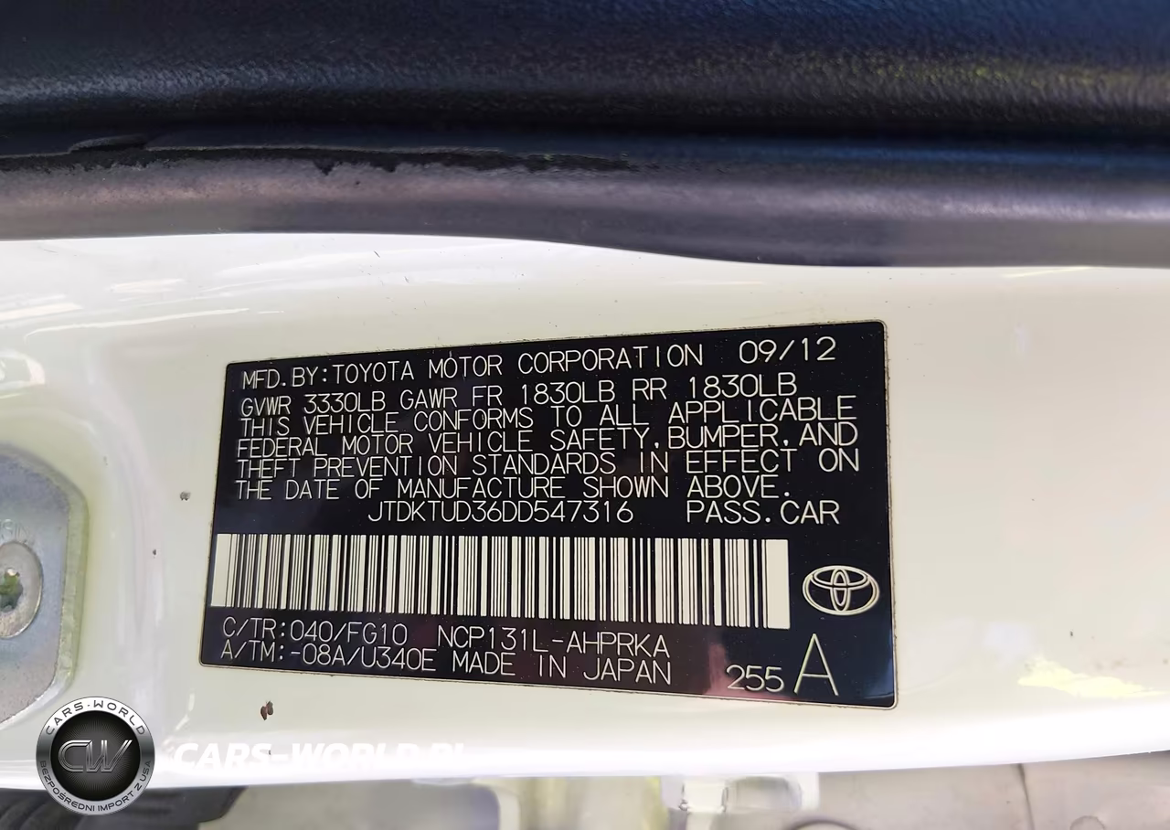 2013 Toyota Yaris Le VIN:JTDKTUD36DD547316 - 9