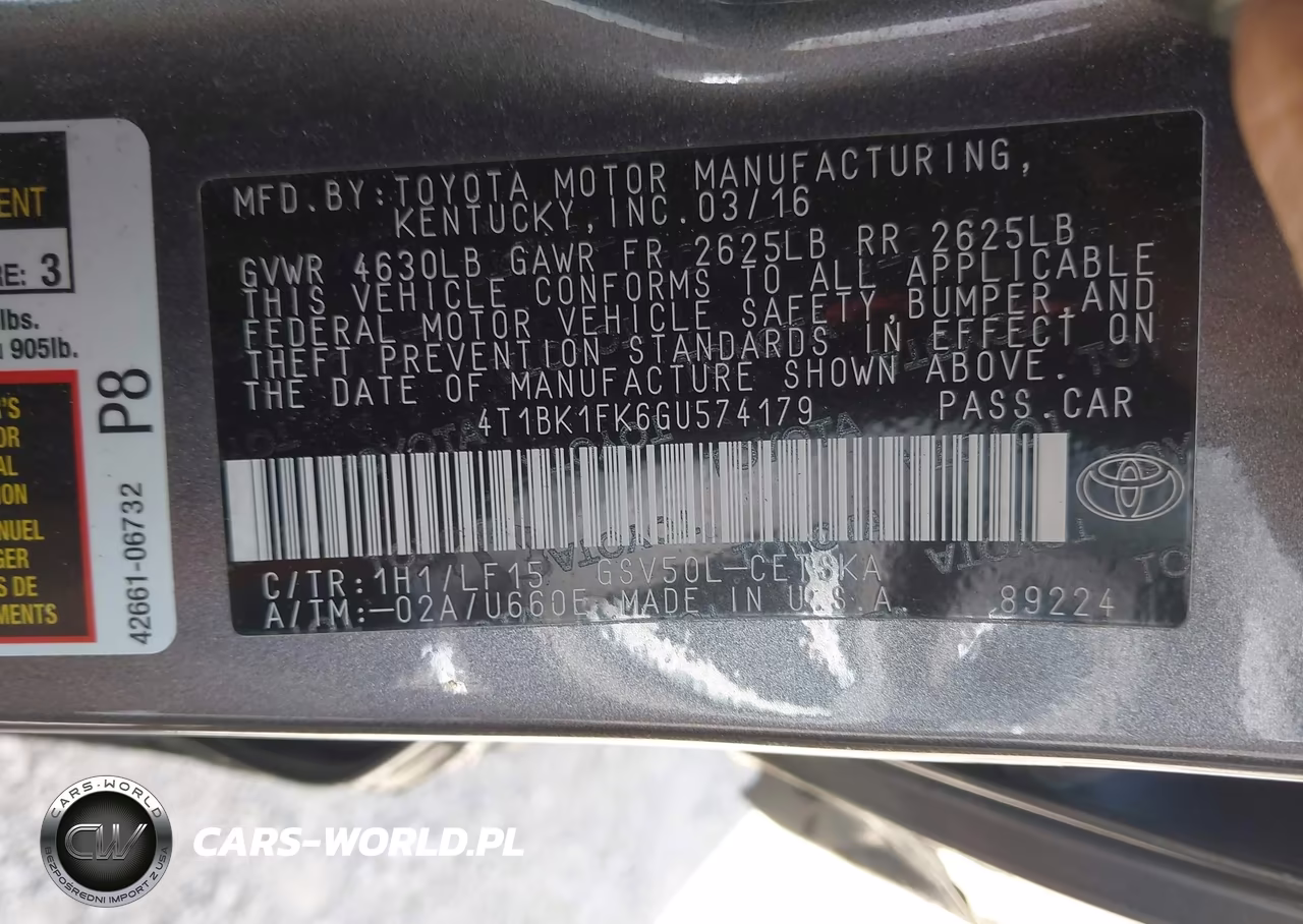 2016 Toyota Camry Xse V6 VIN:4T1BK1FK6GU574179 - 9