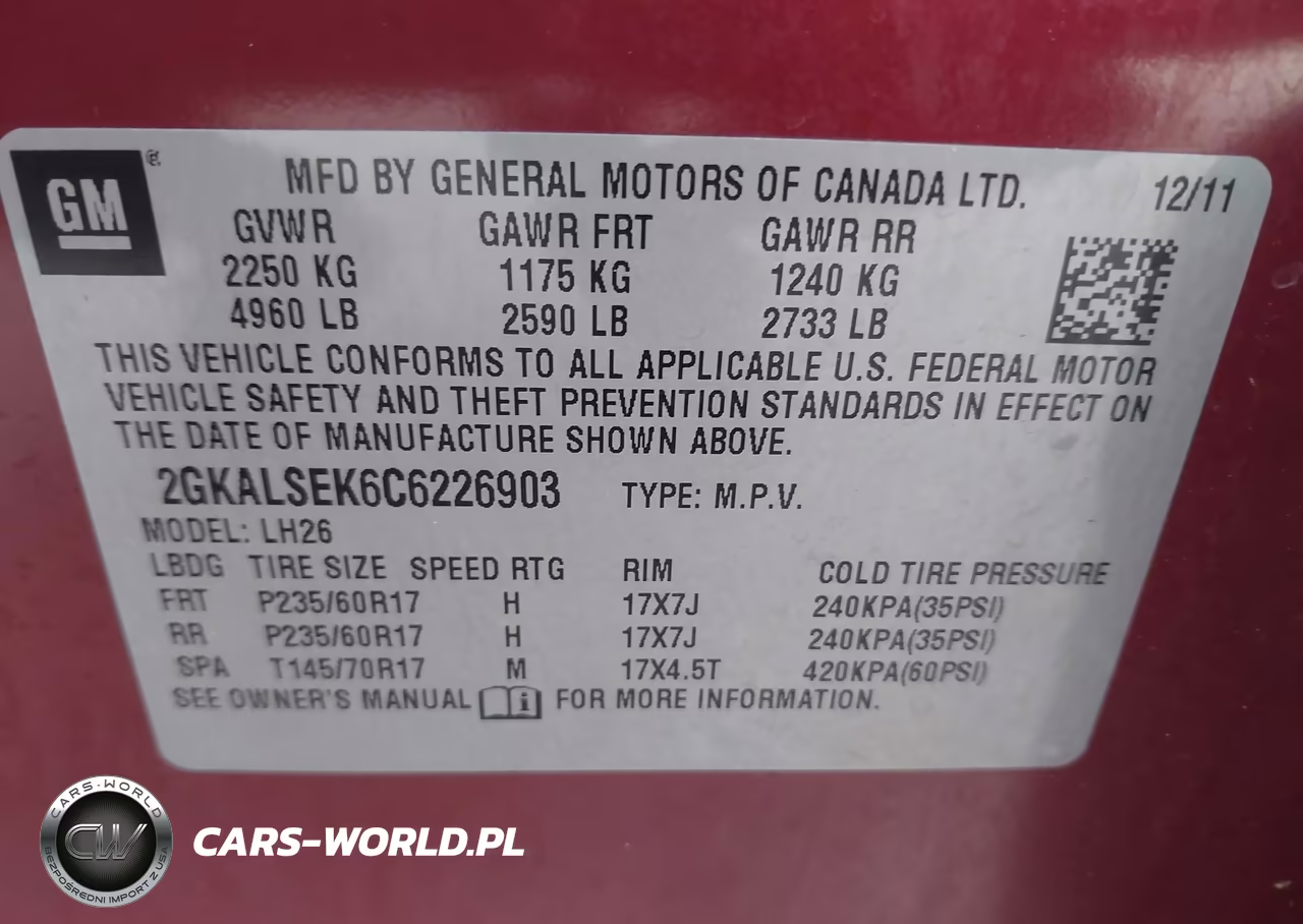 2012 GMC Terrain Sle-2 VIN:2GKALSEK6C6226903 - 9