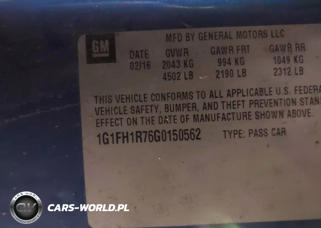 2016 CHEVROLET CAMARO VIN:1G1FH1R76G0150562 - 9