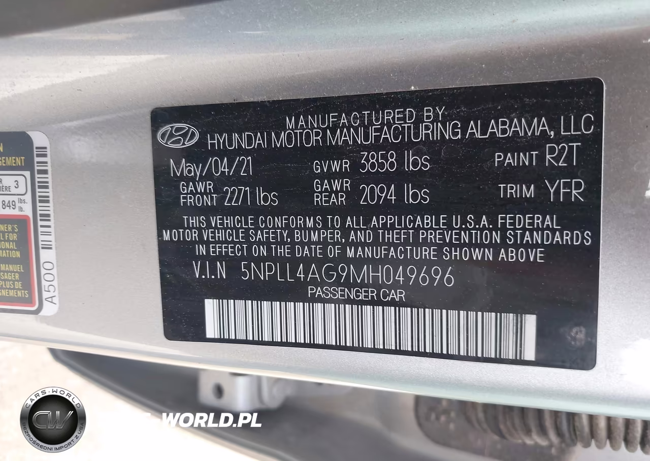 2021 Hyundai Elantra Se VIN:5NPLL4AG9MH049696 - 9