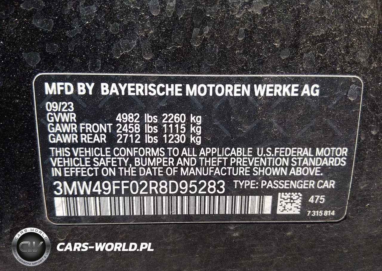 2024 BMW M340I M340I xDrive VIN:3MW49FF02R8D95283 - 9