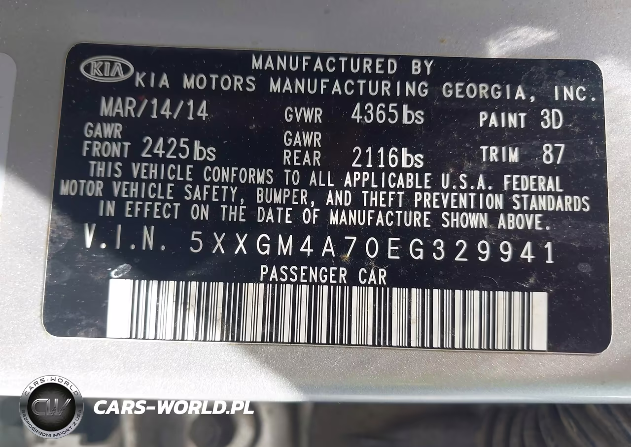 2014 Kia Optima Lx VIN:5XXGM4A70EG329941 - 9