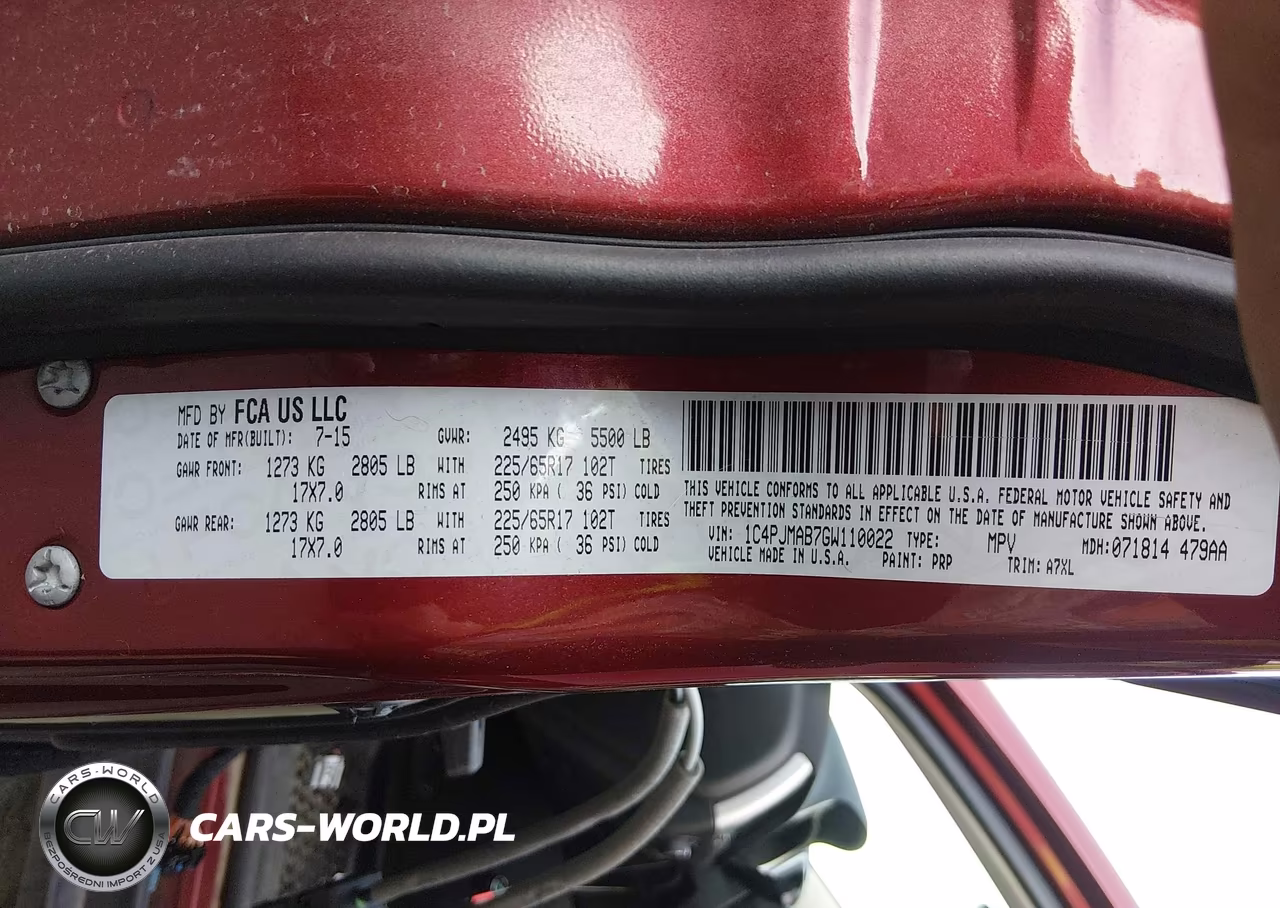 2016 Jeep Cherokee Sport VIN:1C4PJMAB7GW110022 - 9