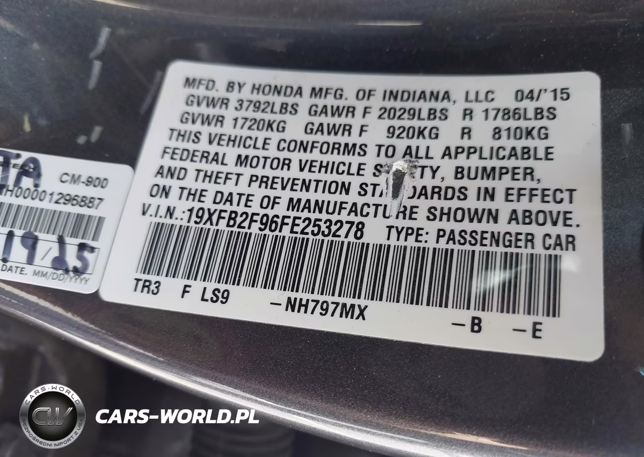 2015 Honda Civic Ex-L VIN:19XFB2F96FE253278 - 9