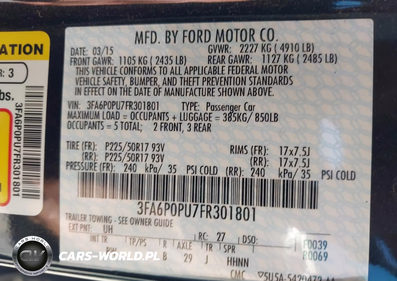 2015 Ford Fusion Energi Se Luxury VIN:3FA6P0PU7FR301801 - 9