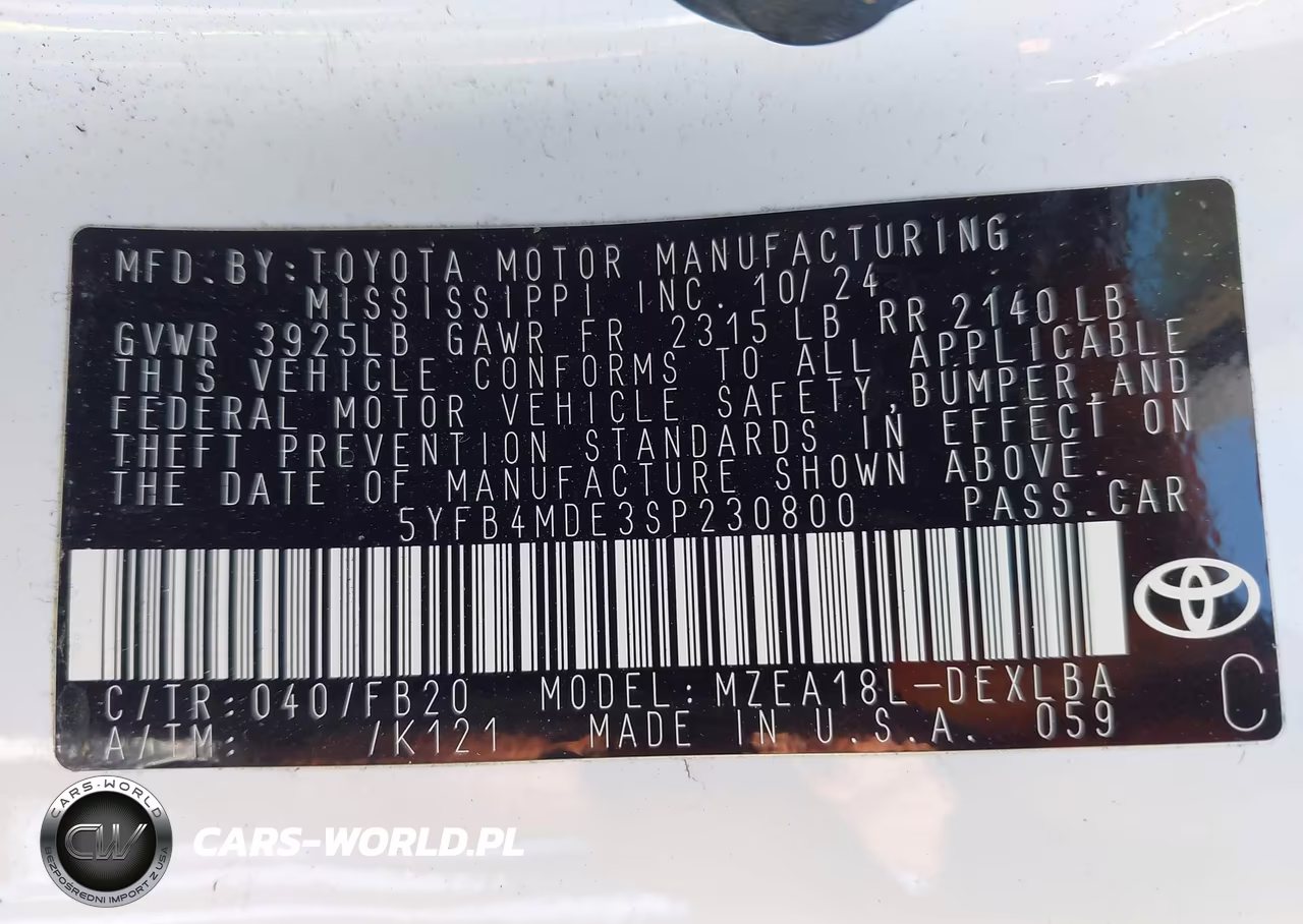 2025 Toyota Corolla Le VIN:5YFB4MDE3SP230800 - 9