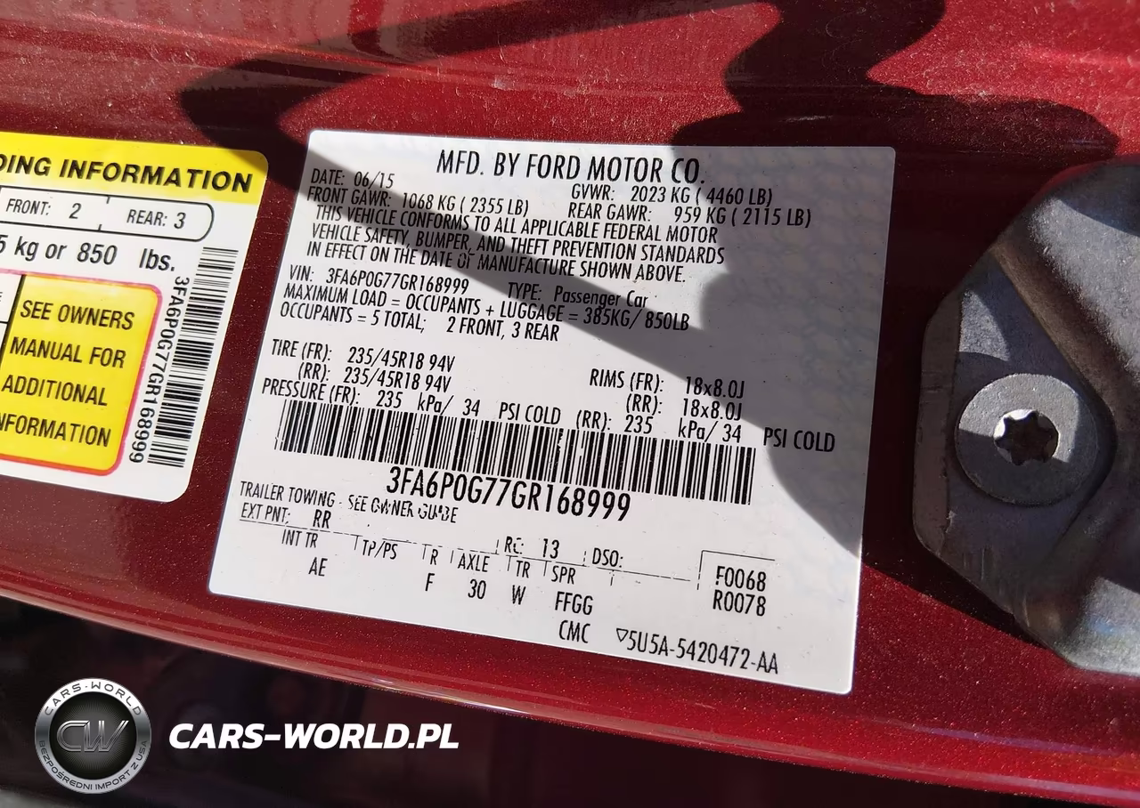 2016 Ford Fusion S VIN:3FA6P0G77GR168999 - 7