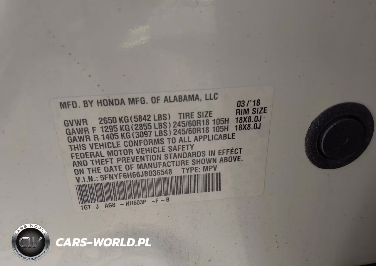 2018 Honda Pilot Ex-L VIN:5FNYF6H66JB036548 - 9