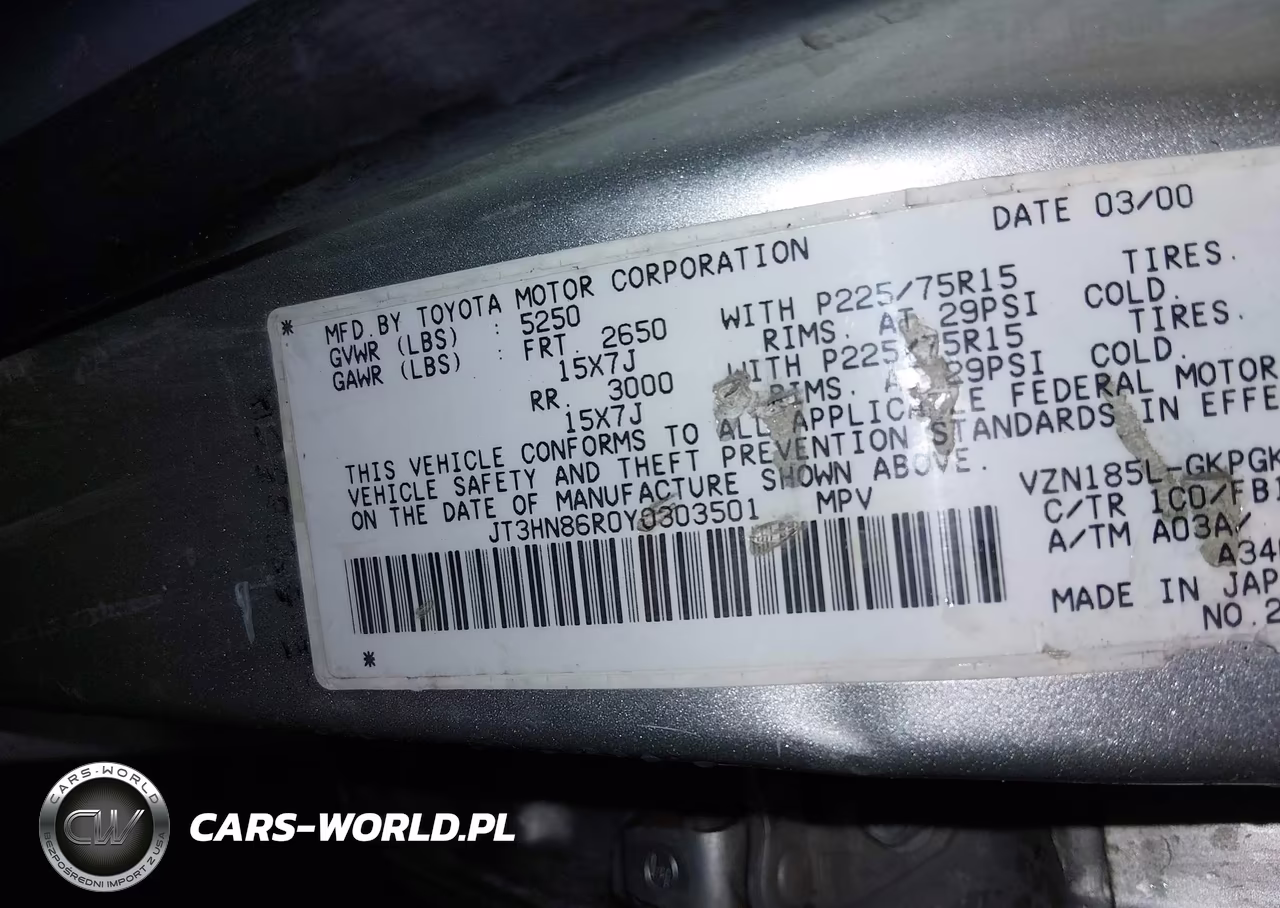 2000 Toyota 4Runner Sr5 V6 VIN:JT3HN86R0Y0303501 - 9