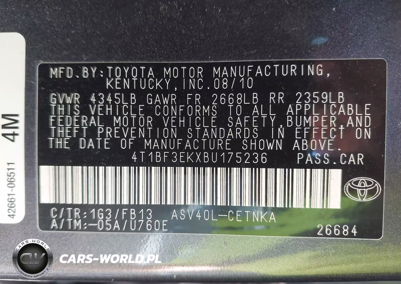 2011 Toyota Camry Le VIN:4T1BF3EKXBU175236 - 9