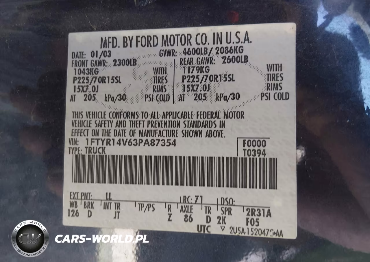 2003 Ford Ranger Edge-Tremor-Xl-Xlt VIN:1FTYR14V63PA87354 - 9