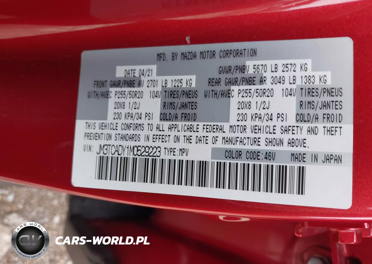 2021 Mazda Cx-9 Grand Touring VIN:JM3TCADY1M0529223 - 9