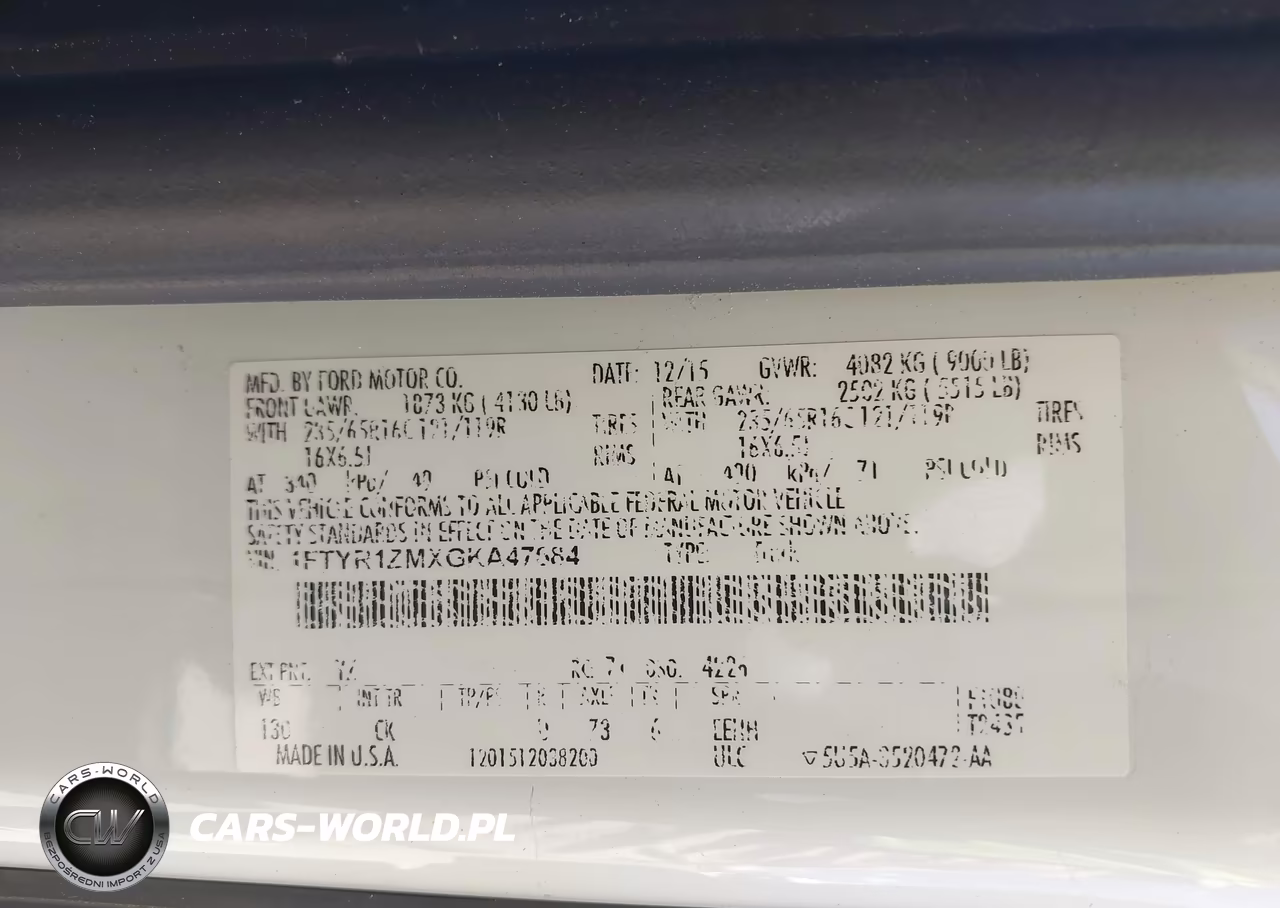 2016 Ford Transit-250 VIN:1FTYR1ZMXGKA47684 - 9
