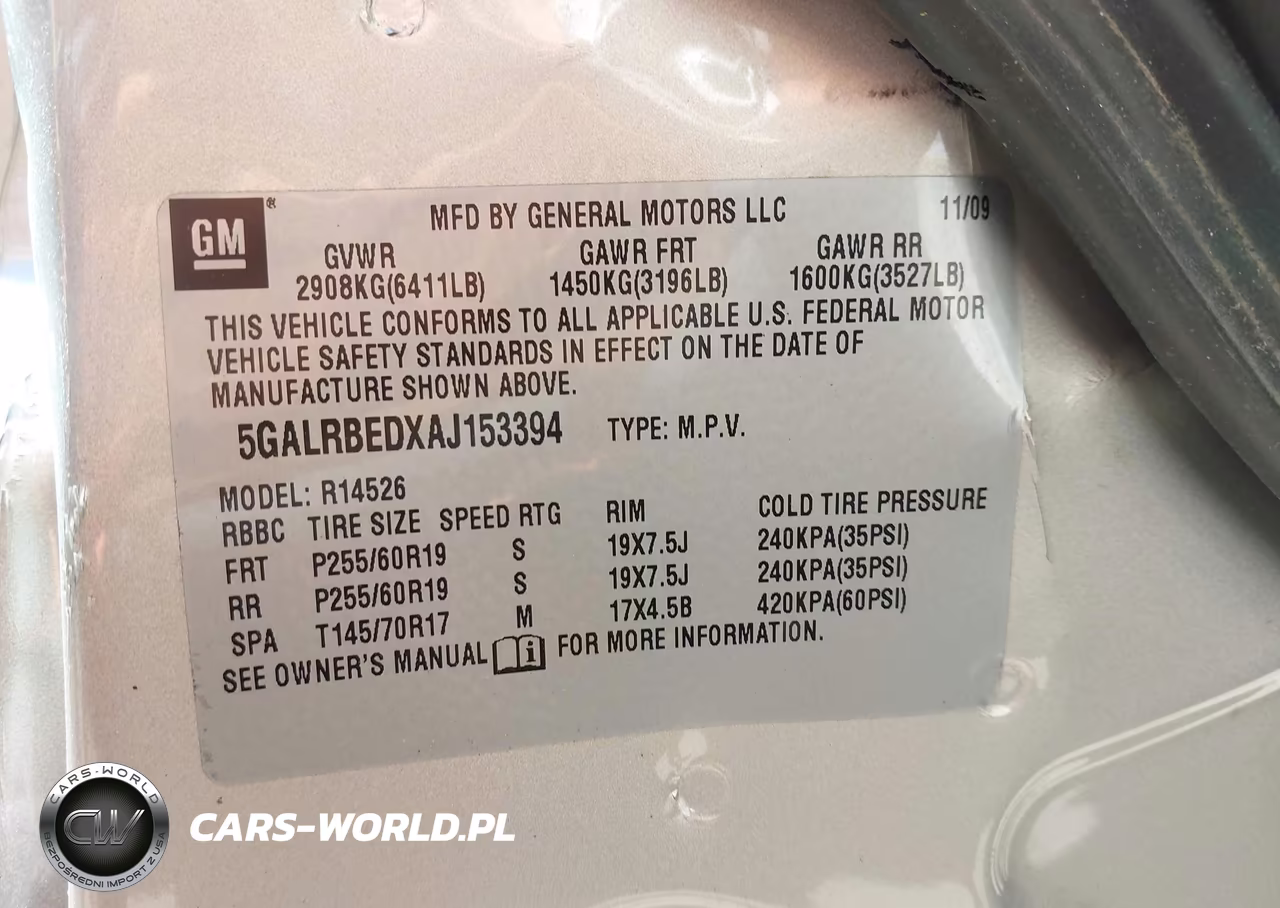2010 Buick Enclave 1Xl VIN:5GALRBEDXAJ153394 - 9