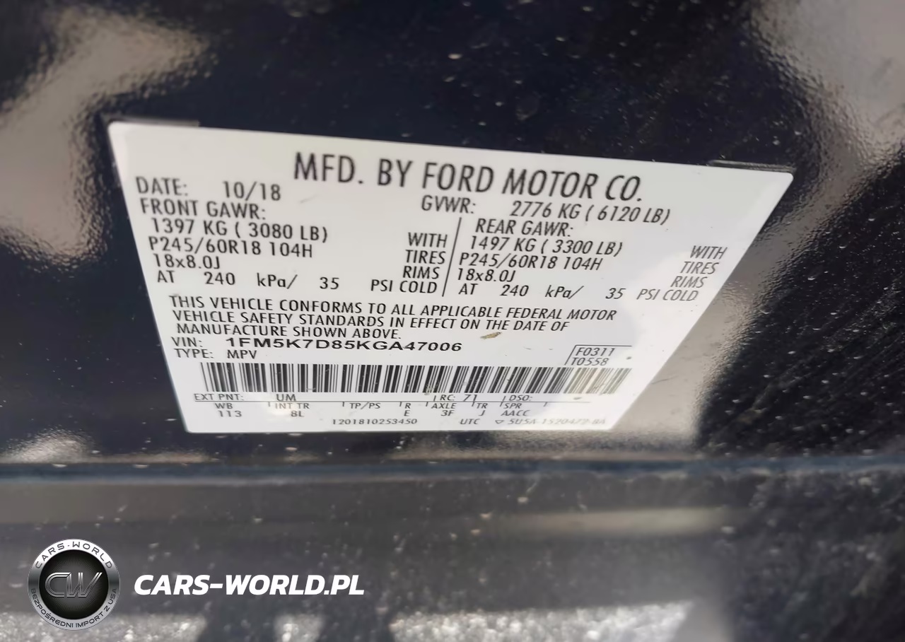 2019 Ford Explorer Xlt VIN:1FM5K7D85KGA47006 - 9