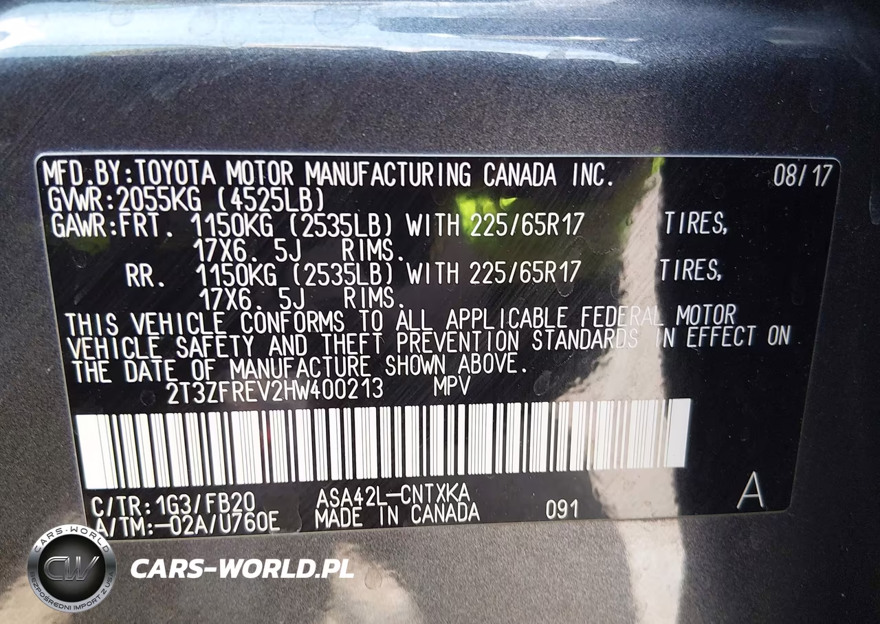 2017 Toyota Rav4 Le VIN:2T3ZFREV2HW400213 - 9