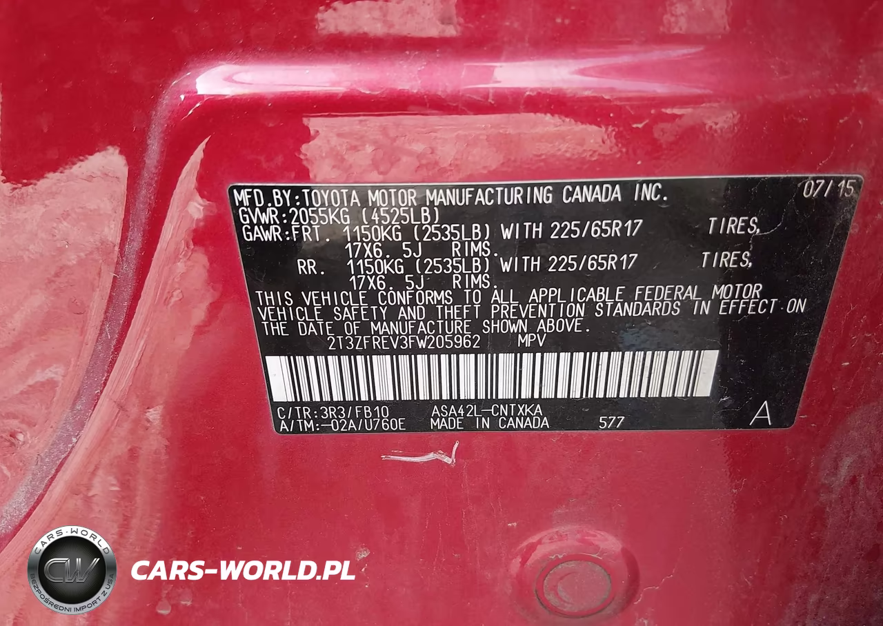 2015 Toyota Rav4 Le VIN:2T3ZFREV3FW205962 - 9