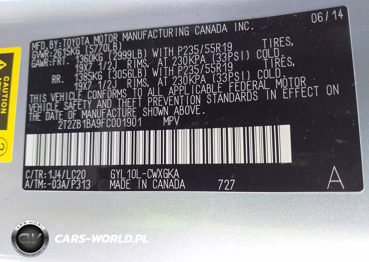 2015 Lexus Rx 450H VIN:2T2ZB1BA9FC001901 - 9
