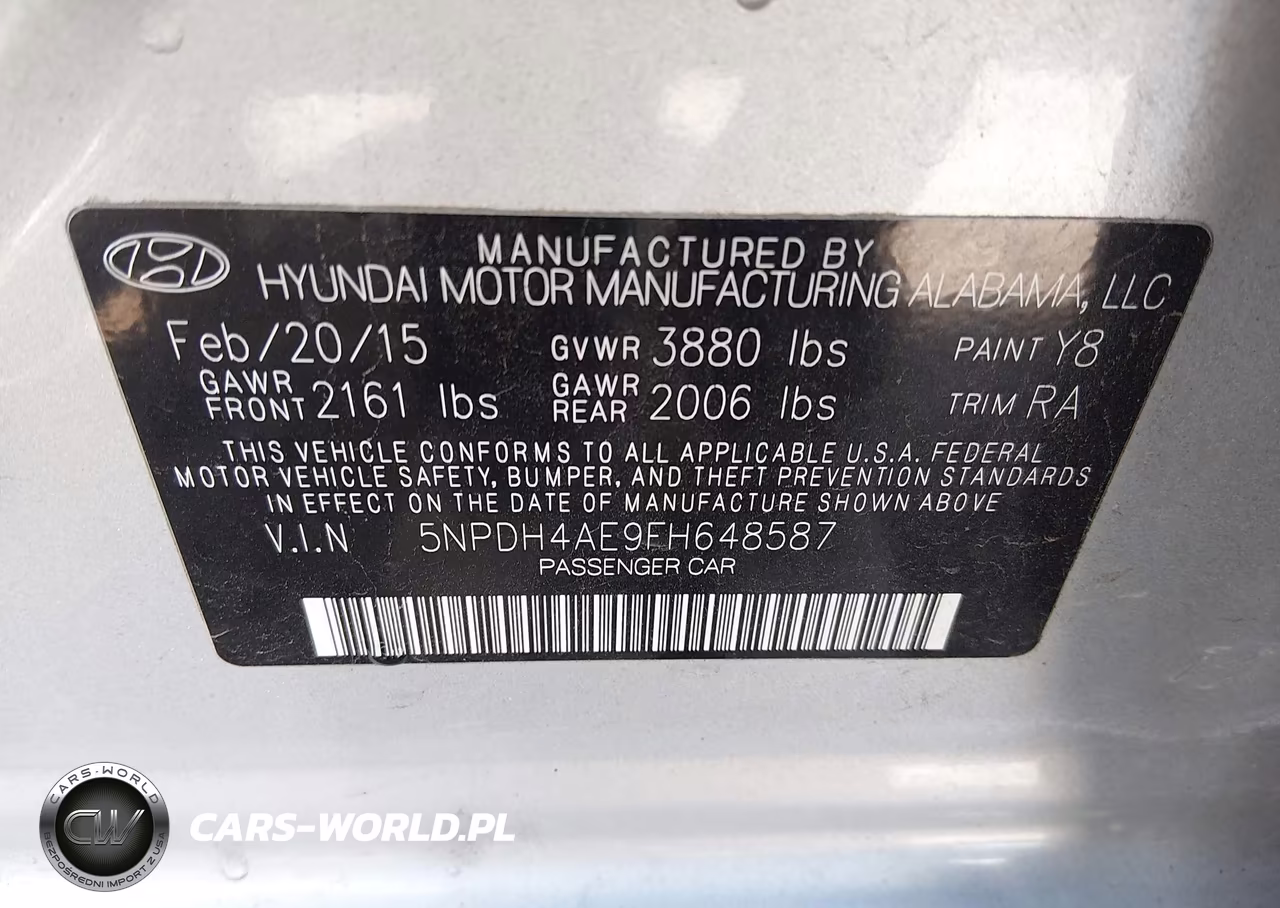 2015 Hyundai Elantra Se VIN:5NPDH4AE9FH648587 - 9