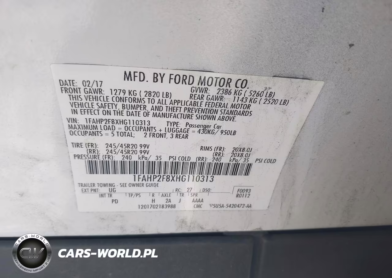 2017 Ford Taurus Limited VIN:1FAHP2F8XHG110313 - 9